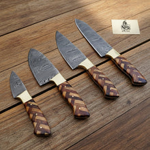 Load image into Gallery viewer, Custom made Chef Knives Set with Wood handle