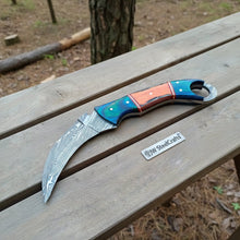 Load image into Gallery viewer, Custom made Hand forged Karambit Knife