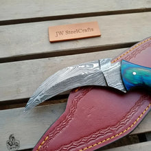 Load image into Gallery viewer, Custom made Hand forged Karambit Knife