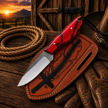 Load image into Gallery viewer, Custom Pancake Sheath Knife – Rasp File Blade Resin Handle