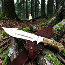 Load image into Gallery viewer, D2 Gut Hook Hunting Knife Ram Horn Handle