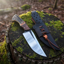 Load image into Gallery viewer, D2 Hunting Knife Antler Handle Rosewood Full Tang