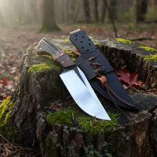Load image into Gallery viewer, D2 Hunting Knife Antler Handle Rosewood Full Tang