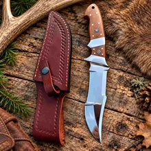 Load image into Gallery viewer, Handcrafted D2 Steel Hunting Knife with Micarta Handle and Leather Sheath