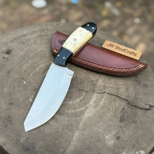 Load image into Gallery viewer, Handmade Drop Point Knife High Carbon Steel Camel Bone &amp; Epoxy Resin Handle
