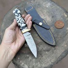 Load image into Gallery viewer, Handmade 7 Inch Damascus Outdoor Utility Knife – Multiple Handle Options