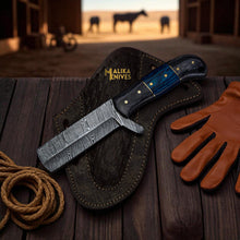 Load image into Gallery viewer, Damascus Bull Cutter Knife with Pakka Wood Handle