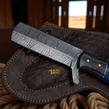 Load image into Gallery viewer, Damascus Bull Cutter Knife with Pakka Wood Handle