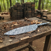 Load image into Gallery viewer, Handmade Fire Pattern Damascus Chef Knife with 12 inches Length
