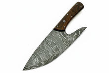 Load image into Gallery viewer, Damascus Steel Mini Cleaver Chef Knife with Rosewood Handle – 10 Inch Overall