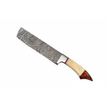 Load image into Gallery viewer, Handmade Damascus Steel Kitchen Knife Set with Bone and Wood Handles