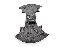 Load image into Gallery viewer, Damascus Double-Bit Axe Head – Fantasy Crescent Pattern