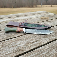 Load image into Gallery viewer, Hunting Knife Damascus Steel 7 Inch Blade Full Tang Camping Knife