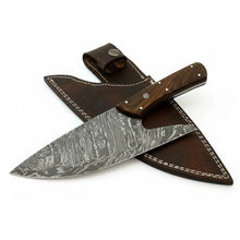 Load image into Gallery viewer, Damascus Steel Mini Cleaver Chef Knife with Rosewood Handle – 10 Inch Overall