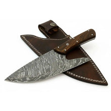 Load image into Gallery viewer, Damascus Steel Mini Cleaver Chef Knife with Rosewood Handle – 10 Inch Overall