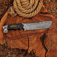 Load image into Gallery viewer, Bowie Knife 13” Damascus Steel | Malika Knives