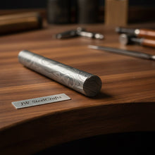Load image into Gallery viewer, Damascus Steel Round Bar Rod for Rings Pens Buckles Jewelry Making