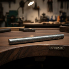 Load image into Gallery viewer, Damascus Steel Round Billet Rod For  Guard , Rings And Jewelery Making/ Raw Materials for Jewelery DK-0126