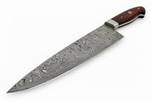 Load image into Gallery viewer, Damascus Steel Santoku Japanese Chef Knife Red Micarta Handle DK-0112