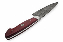 Load image into Gallery viewer, Damascus Steel Santoku Japanese Chef Knife Red Micarta Handle DK-0112