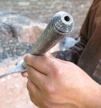 Load image into Gallery viewer, Damascus Steel Smoking Pipe Axe – Hand Forged Functional Pipe Tomahawk with Carved Hardwood Handle | JW SteelCrafts