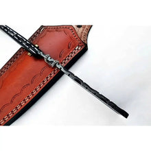 Load image into Gallery viewer, Damascus Steel Straight Barber Razor with Multicolor Wood Handle