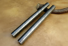 Load image into Gallery viewer, Set of 2 Handmade Damascus Steel Round Rods 10 Inch for Rings Guards and Jewelry Making