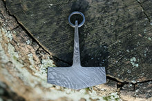 Load image into Gallery viewer, DE-0015 Custom Handmade Damascus steel Viking pendant /Thor Hammer Pendant/Jewellery