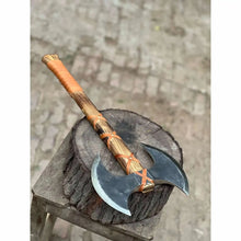 Load image into Gallery viewer, Unique Double-Headed Viking Axe - Handcrafted Decor Piece | Two Styles Available | JW SteelCrafts