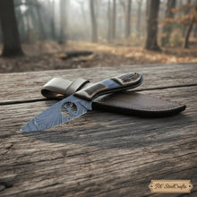 Load image into Gallery viewer, Damascus Skinner Knife Stag Handle 6.5” Fixed Blade