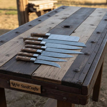 Load image into Gallery viewer, HANDMADE Damascus steel Blades kitchen knife chef knife 7 piece set