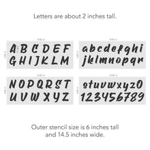 Load image into Gallery viewer, Marker Font Alphabet Stencil Set