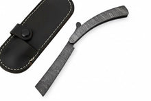 Load image into Gallery viewer, Handmade Damascus Steel Sweeney Todd Style Straight Razor Barber Folding Razor with Leather Sheath