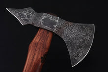 Load image into Gallery viewer, Double-Bit Damascus Axe Head with Rear Spike Variant
