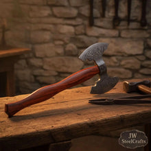 Load image into Gallery viewer, Handmade Viking Camp Axe, Broad Crescent Pattern-Welded Blade