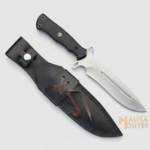 Load image into Gallery viewer, Drop Point Bowie Knife D2 Steel G10 Handle