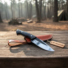 Load image into Gallery viewer, Drop Point Hunting Knife 3.5 Inch Steel Blade Micarta Handle Fixed Blade Field Knife with Sheath