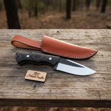 Load image into Gallery viewer, Drop Point Hunting Knife 3.5 Inch Steel Blade Micarta Handle Fixed Blade Field Knife with Sheath