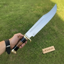 Load image into Gallery viewer, Dundee Clip Point Bowie Knife – Handmade 17 Inch Frontier Blade, Damascus or High Polish Steel | JW SteelCrafts