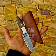 Load image into Gallery viewer, EDC Skinner Knife Damascus Steel, 6.5” Fixed Blade