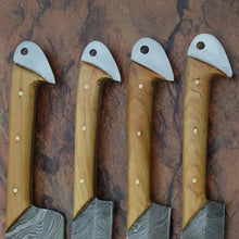 Load image into Gallery viewer, Damascus Kitchen Knife Set of 4 - Hand-Forged Full Tang Blades