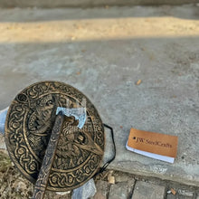 Load image into Gallery viewer, Handcrafted Viking Shield and Engraved Axe Set with Raven Motif and Norse Knotwork