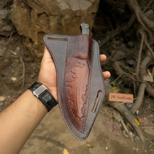 Load image into Gallery viewer, Hand-Forged Hammered Blade Knife | Walnut Grip &amp; Belt Sheath