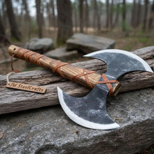 Load image into Gallery viewer, Unique Double-Headed Viking Axe - Handcrafted Decor Piece | Two Styles Available | JW SteelCrafts
