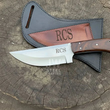 Load image into Gallery viewer, Custom Engraved Stainless Steel Outdoor Knife with Walnut Handle | JW SteelCrafts