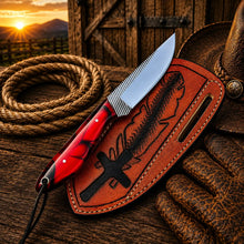 Load image into Gallery viewer, Custom Pancake Sheath Knife – Rasp File Blade Resin Handle