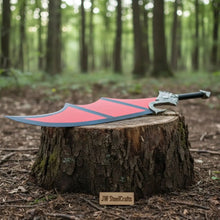 Load image into Gallery viewer, Handmade Crimson Wrath Dark Fantasy Warrior Sword | Red Powder-Coat Blade