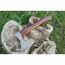Load image into Gallery viewer, Field Ready Camping Axe, Artisan Pattern Steel Blade, Balanced Wood Handle