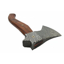 Load image into Gallery viewer, Handmade Damascus Camp Axe with Mosaic Pin and Rosewood Handle