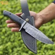 Load image into Gallery viewer, Fire Pattern Damascus Hunting Knife G10 Handle